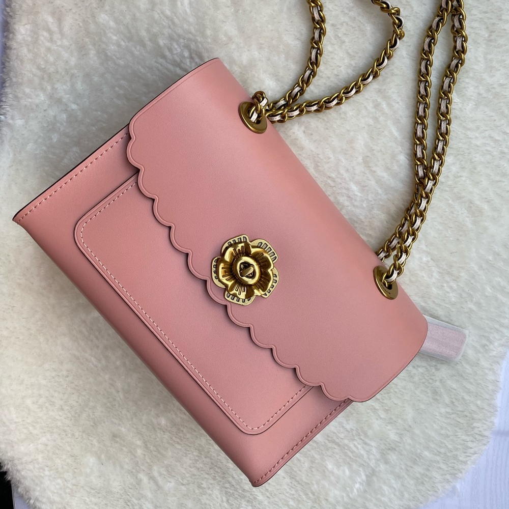 Coach Parker Pink Flip lock leather bag